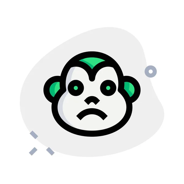 Scimmia Triste Aggrottare Sopracciglia Rappresentazione Pittorica Chat Emoticon — Vettoriale Stock