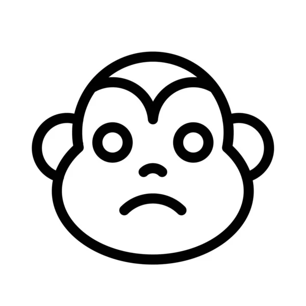 Sad Monkey Frowning Pictorial Representation Chat Emoticon — ストックベクタ