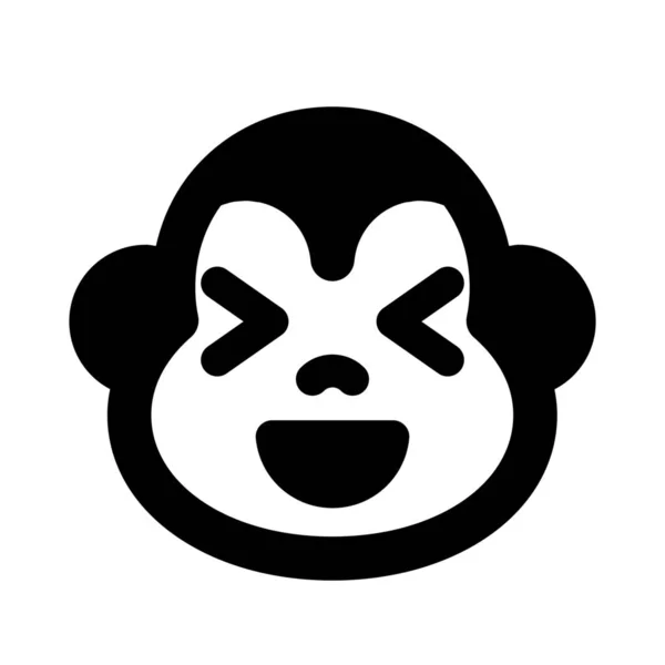 Opice Šklebí Zároveň Šilhá — Stockový vektor