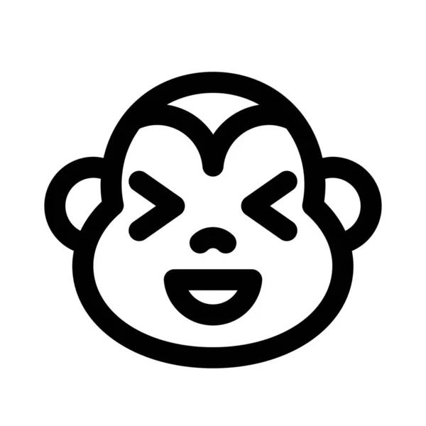 Monkey Grinning Squint Same Time — Stock Vector