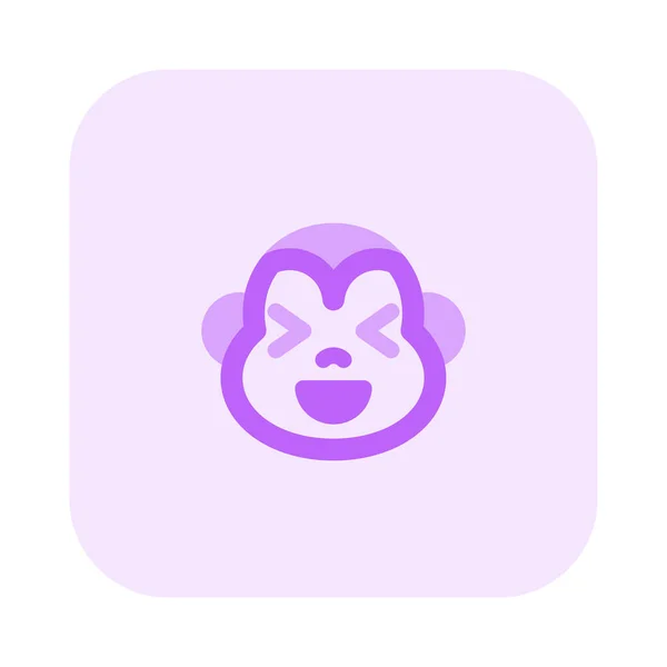 Sorriso Macaco Squint Mesmo Tempo — Vetor de Stock