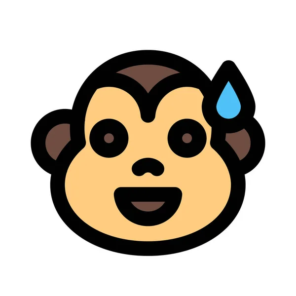 Мавпа Посміхається Вираз Обличчя Холодним Поту — стоковий вектор