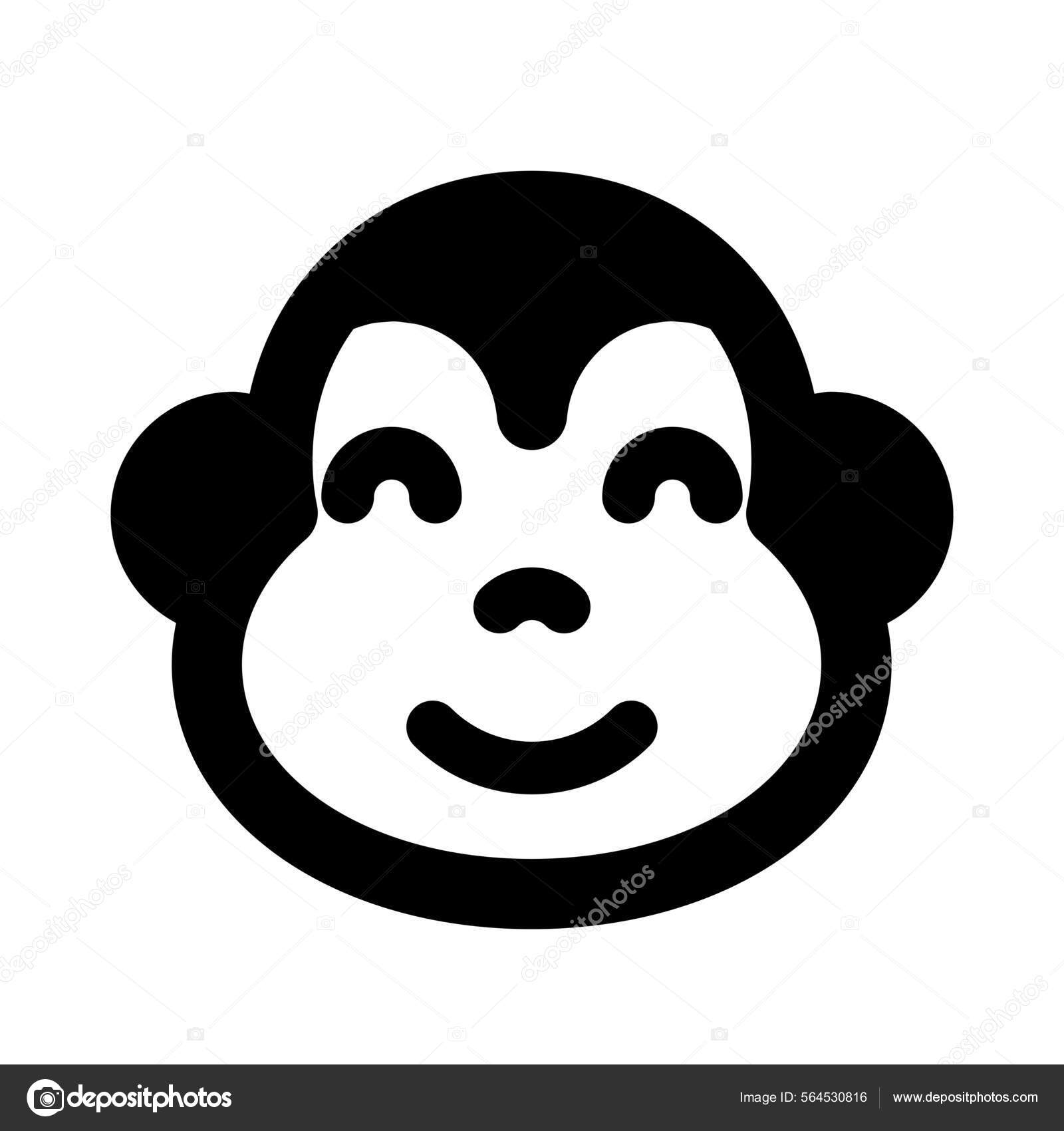 Happy Smiling Monkey Face Eyes Closed Emoji Stock Vector by
