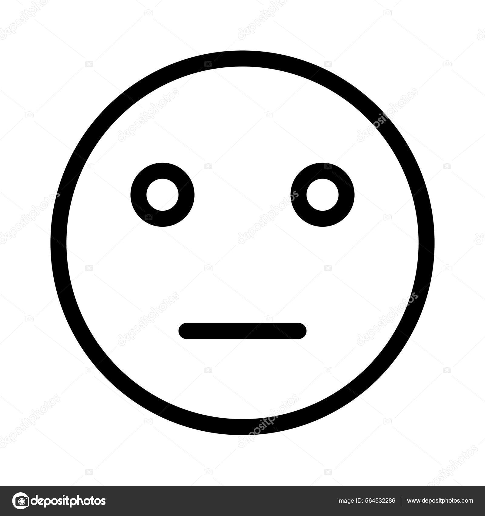 Neutral Face Emoji Flat Mouth Expression — 스톡 벡터 © 564532286