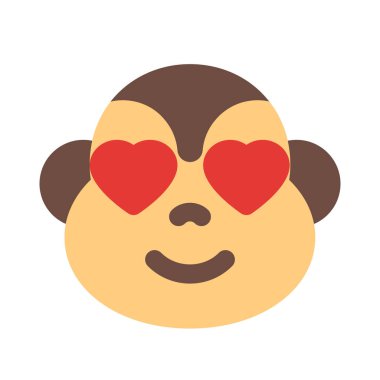 Âşık gözlü, mutlu maymun emojisi.