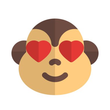 Âşık gözlü, mutlu maymun emojisi.