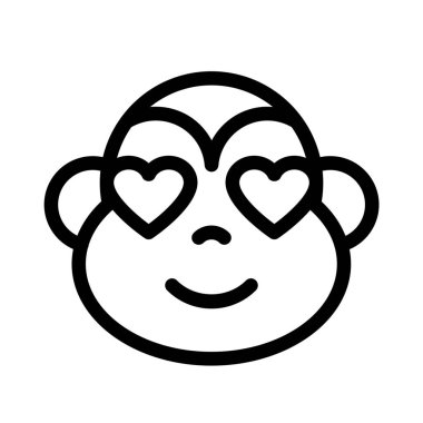 Âşık gözlü, mutlu maymun emojisi.
