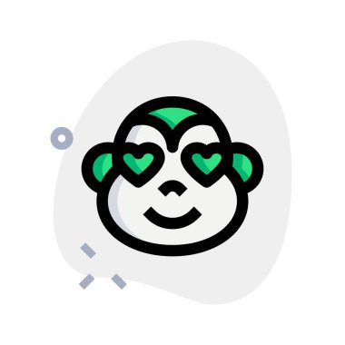 Âşık gözlü, mutlu maymun emojisi.