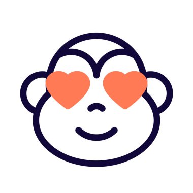 Âşık gözlü, mutlu maymun emojisi.
