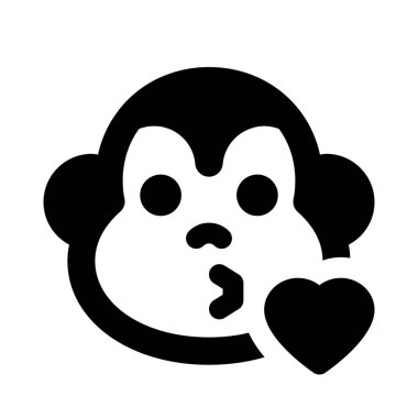 maymun öpücüklü resim simgesi üfledi