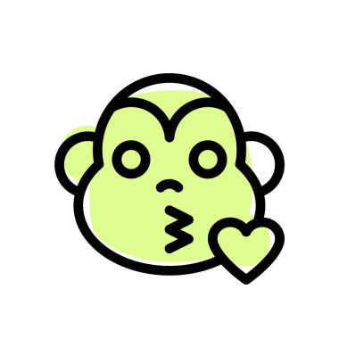 maymun öpücüklü resim simgesi üfledi