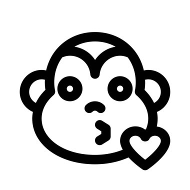 maymun öpücüklü resim simgesi üfledi