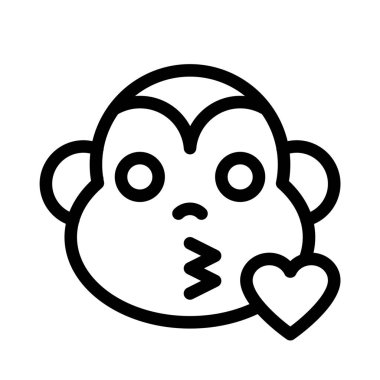 maymun öpücüklü resim simgesi üfledi