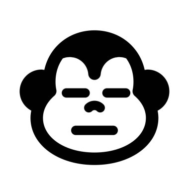 Ağız ifadeli, tarafsız yüzlü üzgün maymun.