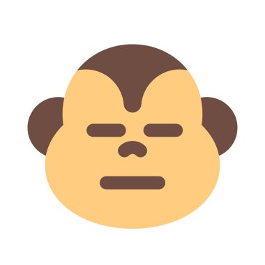 Ağız ifadeli, tarafsız yüzlü üzgün maymun.