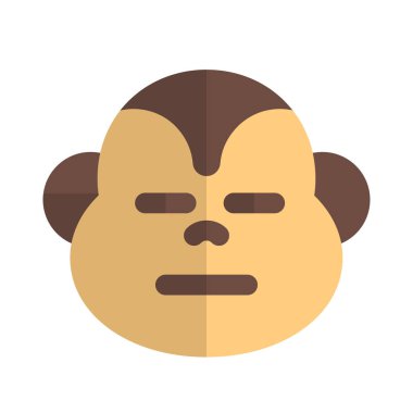 Ağız ifadeli, tarafsız yüzlü üzgün maymun.