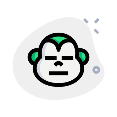 Ağız ifadeli, tarafsız yüzlü üzgün maymun.