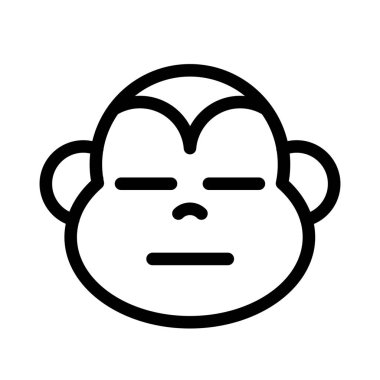 Ağız ifadeli, tarafsız yüzlü üzgün maymun.