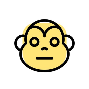 Tarafsız maymun suratı, düz ağızlı ifade.