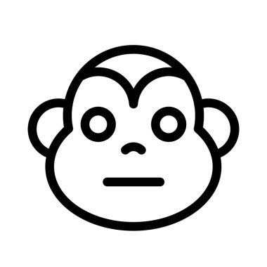 Tarafsız maymun suratı, düz ağızlı ifade.