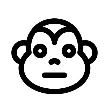 Tarafsız maymun suratı, düz ağızlı ifade.