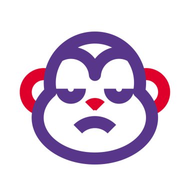 Sohbet için üzgün surat resmi temsilcisi maymun emojisi