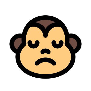 Sohbet için üzgün surat resmi temsilcisi maymun emojisi