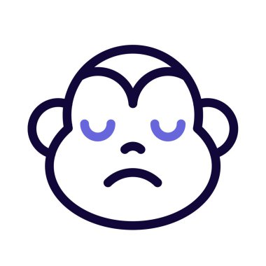 Sohbet için üzgün surat resmi temsilcisi maymun emojisi