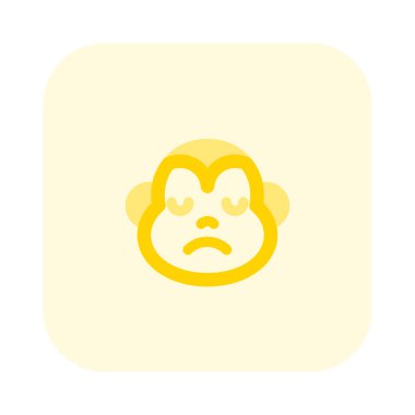 Sohbet için üzgün surat resmi temsilcisi maymun emojisi