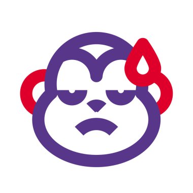 Suratında soğuk ter olan üzgün maymun emojisi.