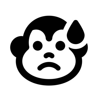 Suratında soğuk ter olan üzgün maymun emojisi.