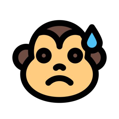 Suratında soğuk ter olan üzgün maymun emojisi.