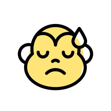 Suratında soğuk ter olan üzgün maymun emojisi.