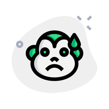 Suratında soğuk ter olan üzgün maymun emojisi.