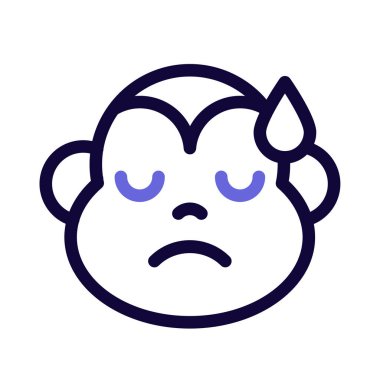 Suratında soğuk ter olan üzgün maymun emojisi.
