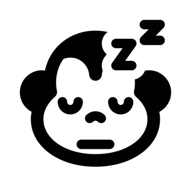 İnternette paylaşılan emoji resimli Uyuyan Maymun