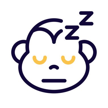 İnternette paylaşılan emoji resimli Uyuyan Maymun