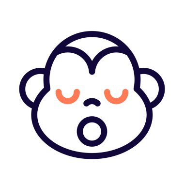 Çevrimiçi olarak paylaşılan duygu simgesi olan uykulu maymun