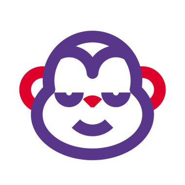 Gözleri kapalı gülümseyen maymun ifadeleri.