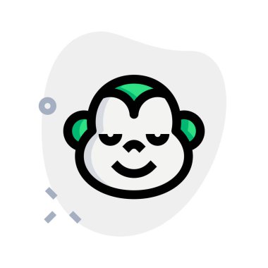 Gözleri kapalı gülümseyen maymun ifadeleri.