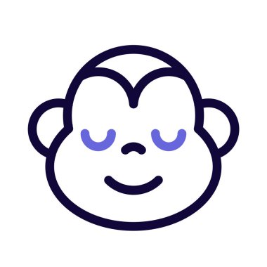 Gözleri kapalı gülümseyen maymun ifadeleri.