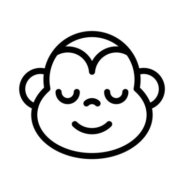 Gözleri kapalı gülümseyen maymun ifadeleri.