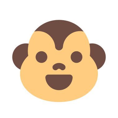 Mutlu gülümseyen maymun suratı, anında kurye için.