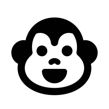 Mutlu gülümseyen maymun suratı, anında kurye için.