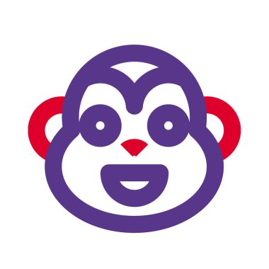 Mutlu gülümseyen maymun suratı, anında kurye için.