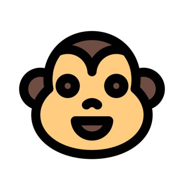 Mutlu gülümseyen maymun suratı, anında kurye için.