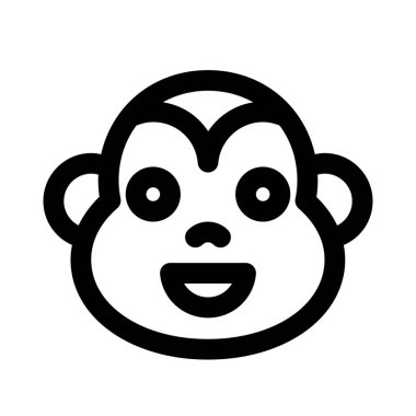 Mutlu gülümseyen maymun suratı, anında kurye için.