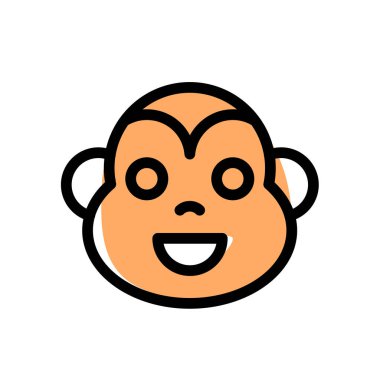 Mutlu gülümseyen maymun suratı, anında kurye için.