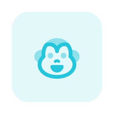 Mutlu gülümseyen maymun suratı, anında kurye için.