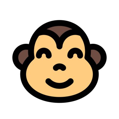 Mutlu gülümseyen maymun yüzü, gözleri kapalı emoji.